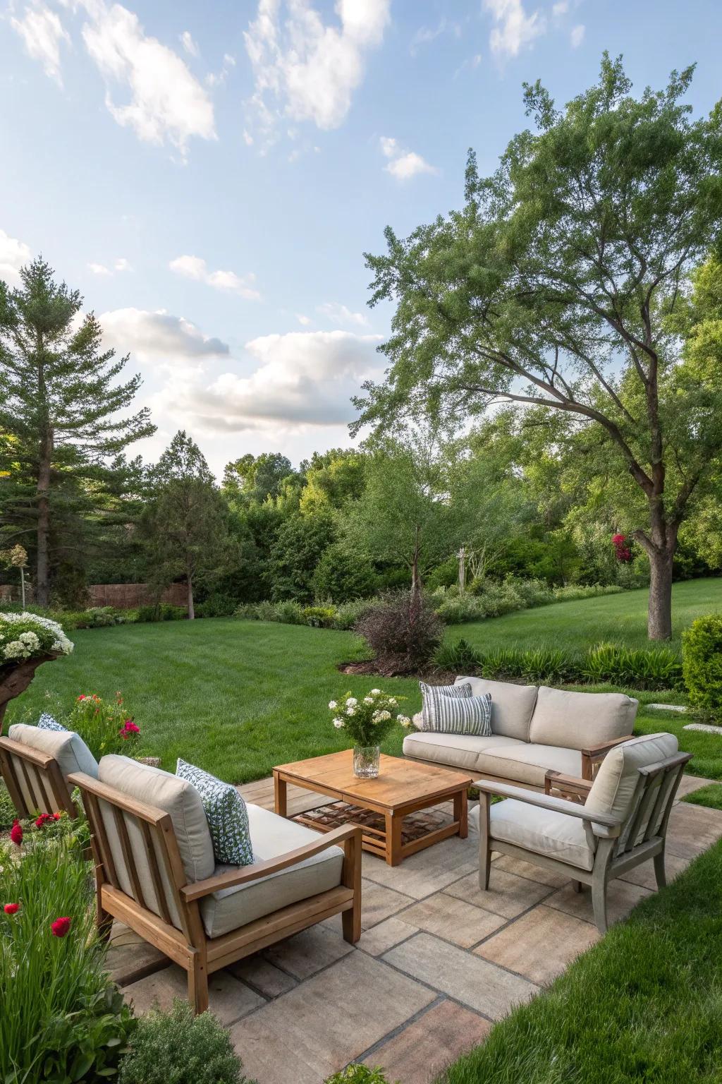 An inviting seating area designed for ultimate relaxation and outdoor enjoyment.