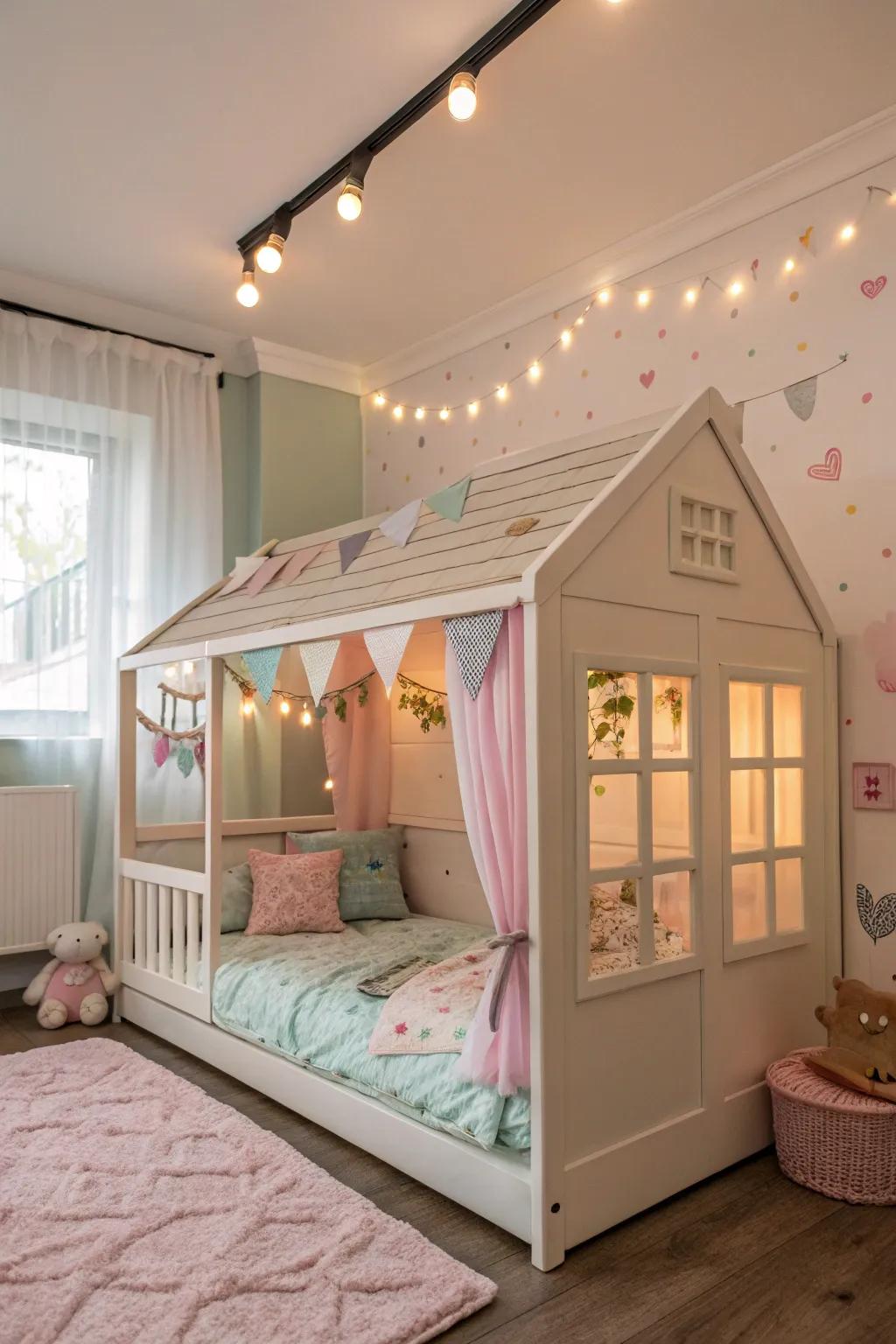 Transform sleep time into a magical journey with a playhouse bed.
