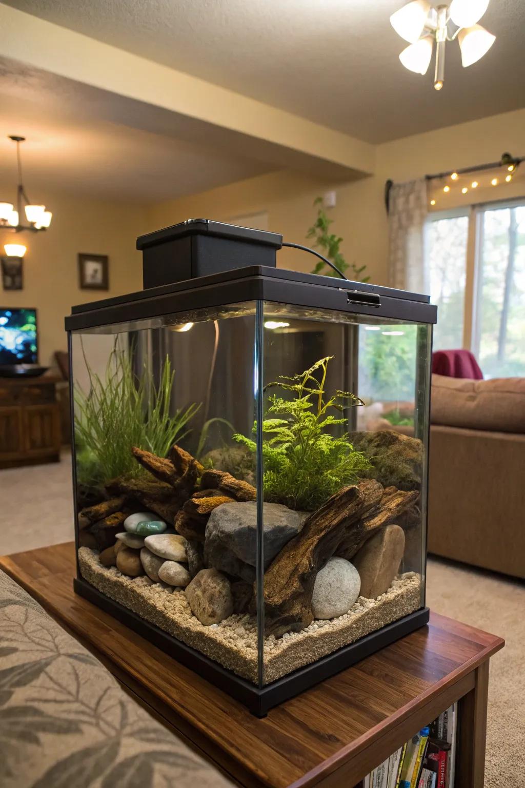Establish a real underwater scene in your 10-gallon tank.