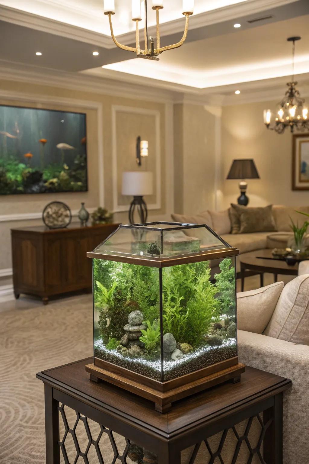 Transform your hexagon tank into a rich, verdant oasis.