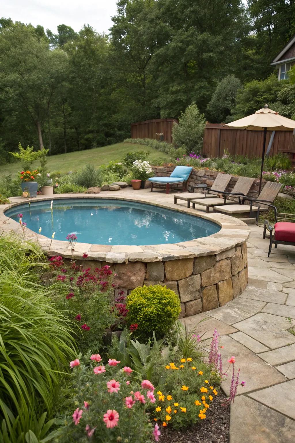 Raise your pool's allure with the classic elegance of stone skirting.