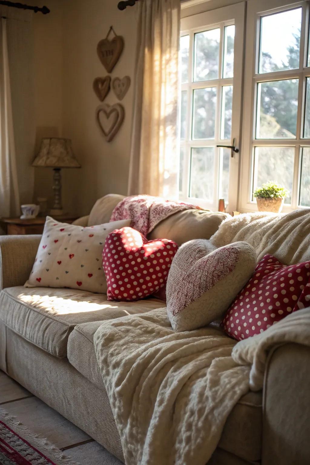 Heart-inspired touches for a loving atmosphere