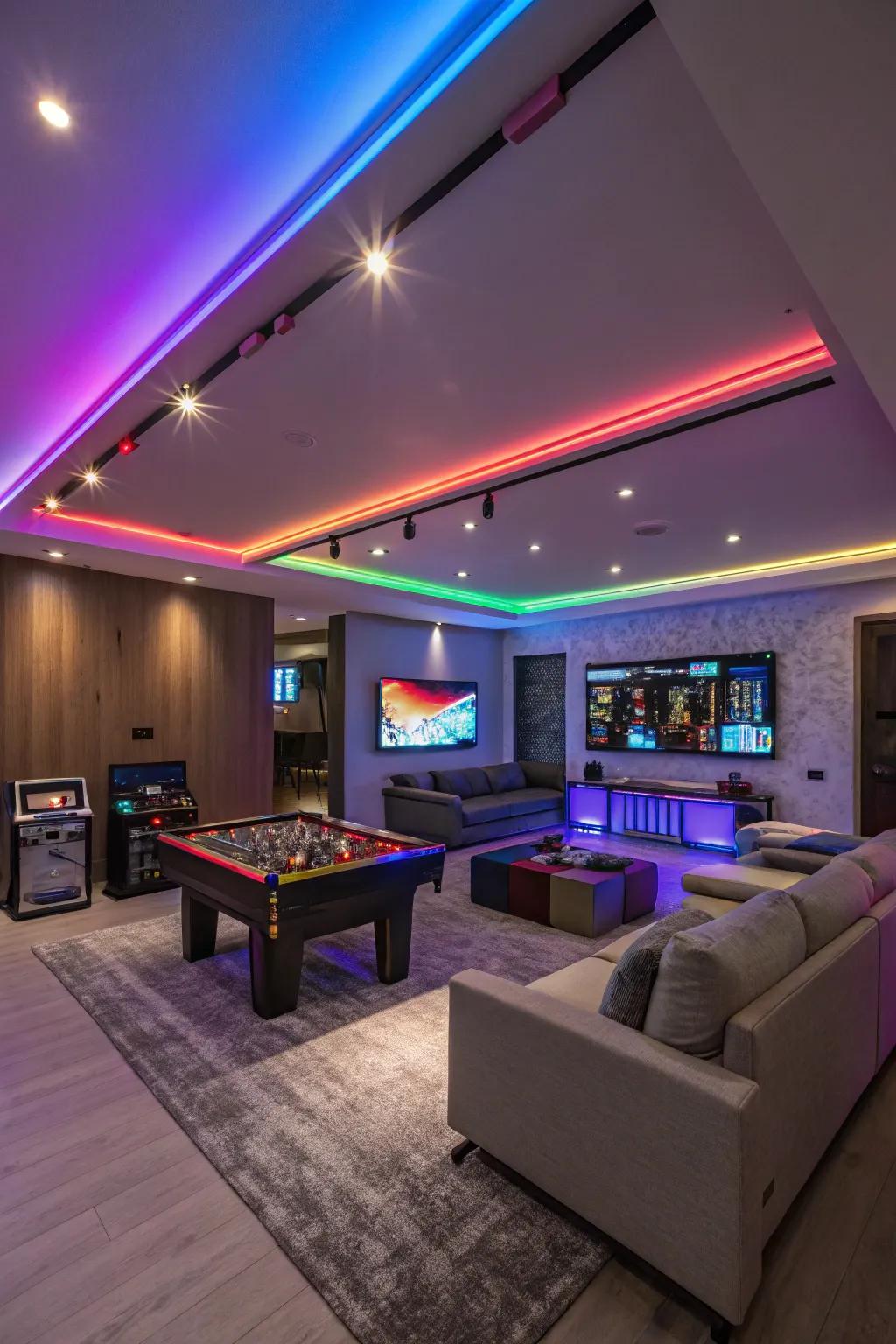 LED illumination can dramatically alter the atmosphere of your game room, introducing vibrant colors and excitement.