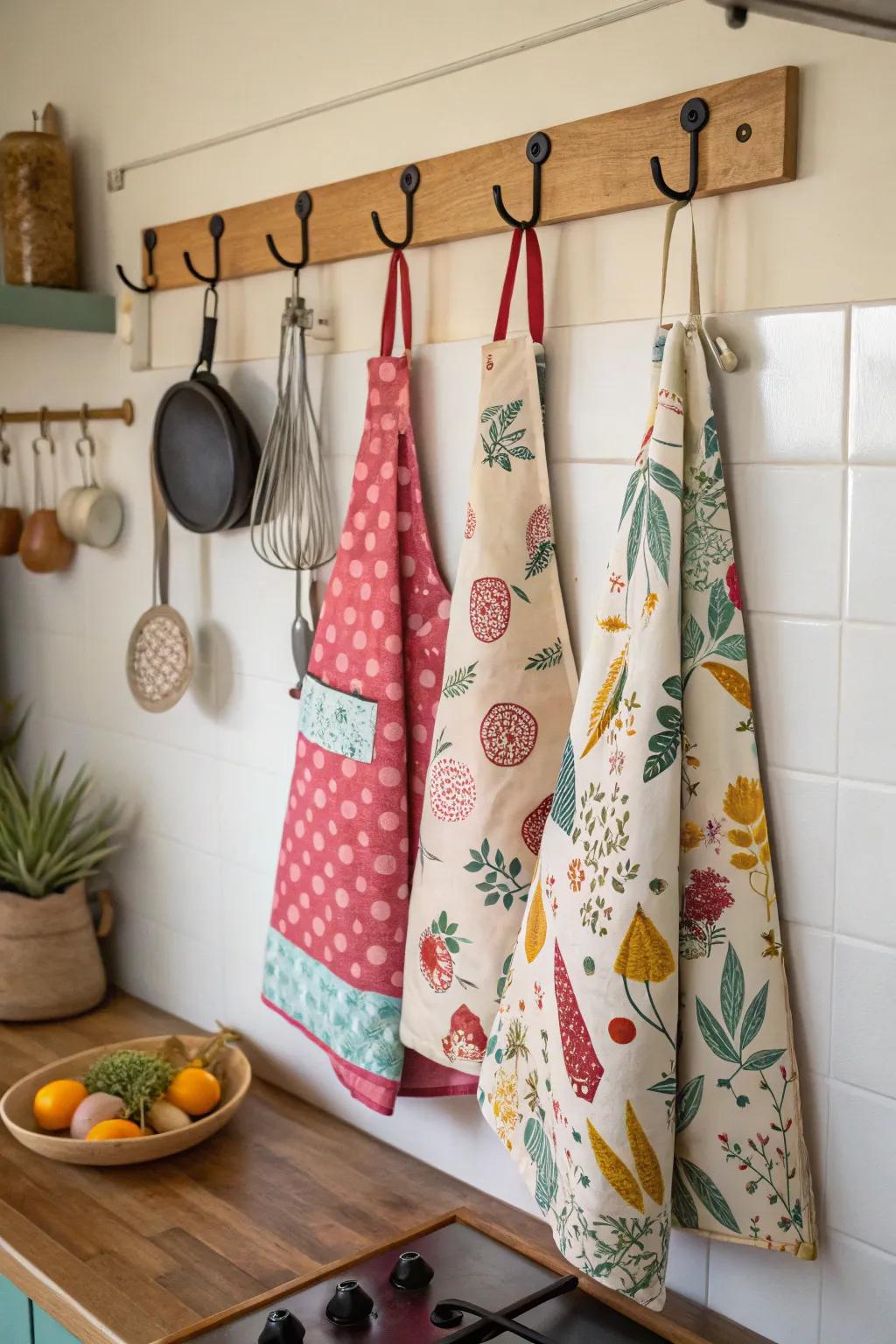 Employ elegant wall fixtures to craft a fashionable apron display.