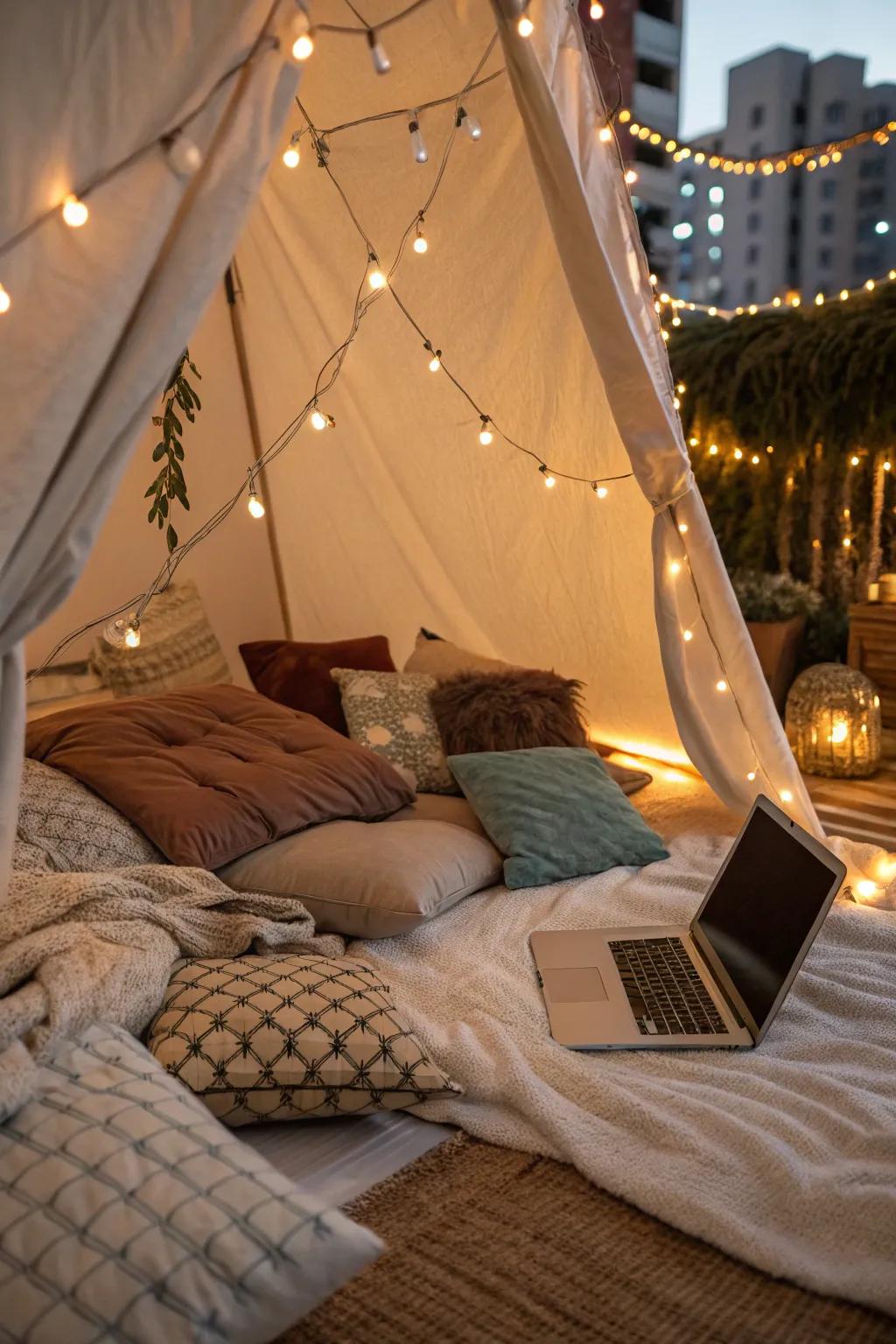 Relive cherished memories and get cozy in your special blanket fort.