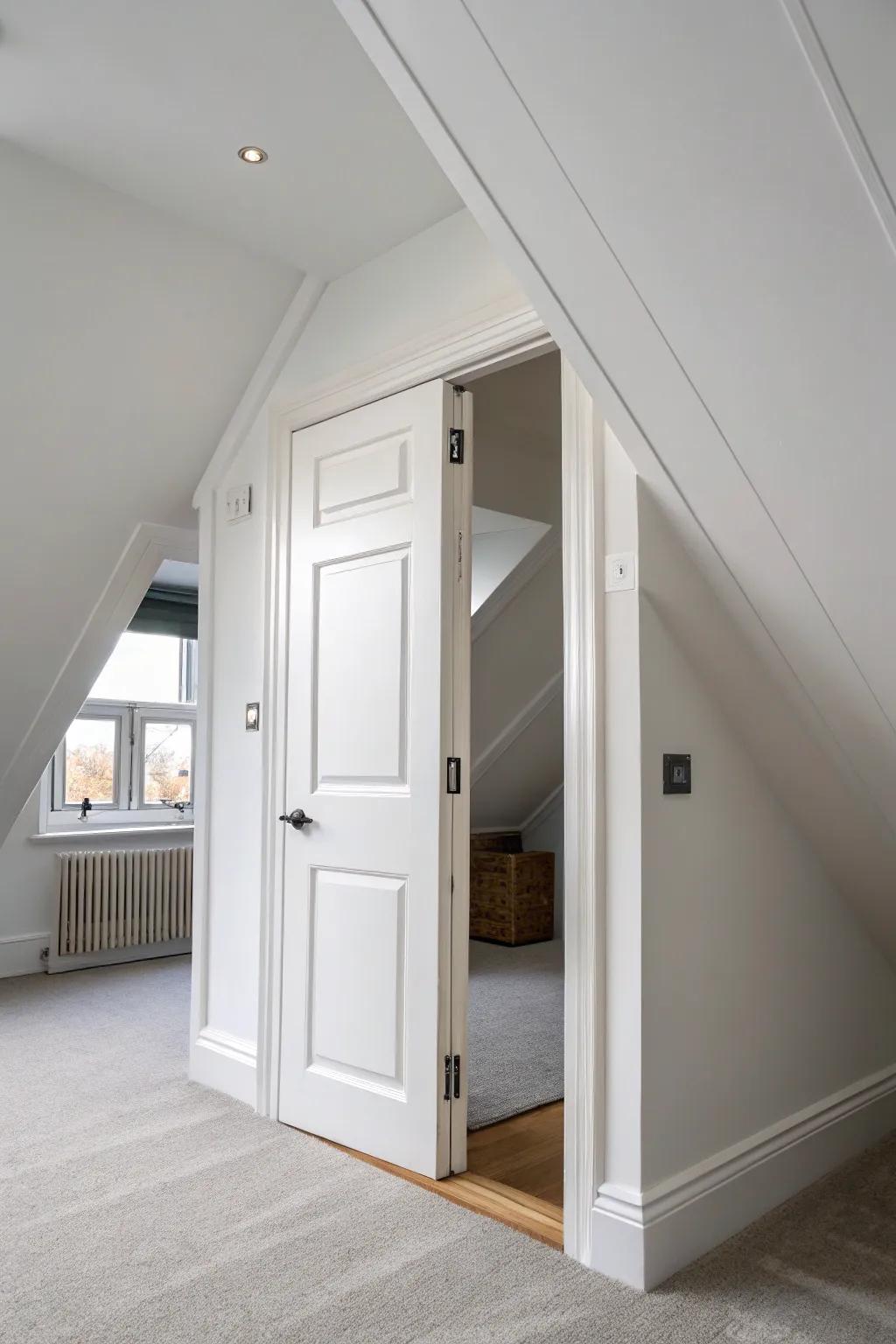 Simple white trim creates a clean, seamless look.