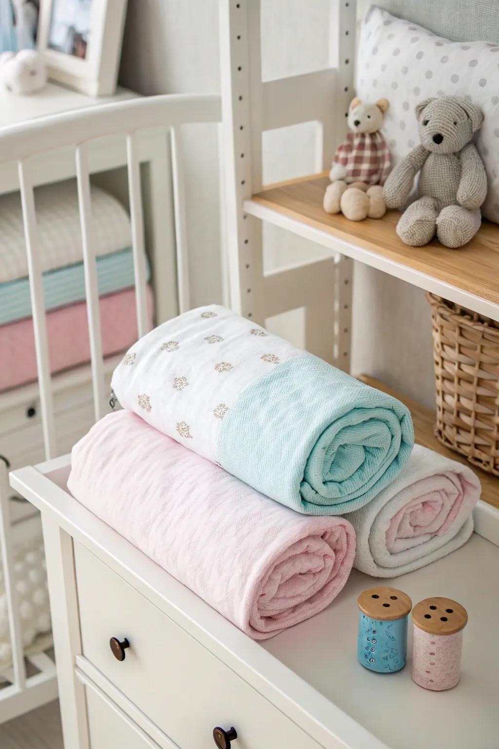A neatly arranged wrap blanket, ready to provide comfort and warmth.