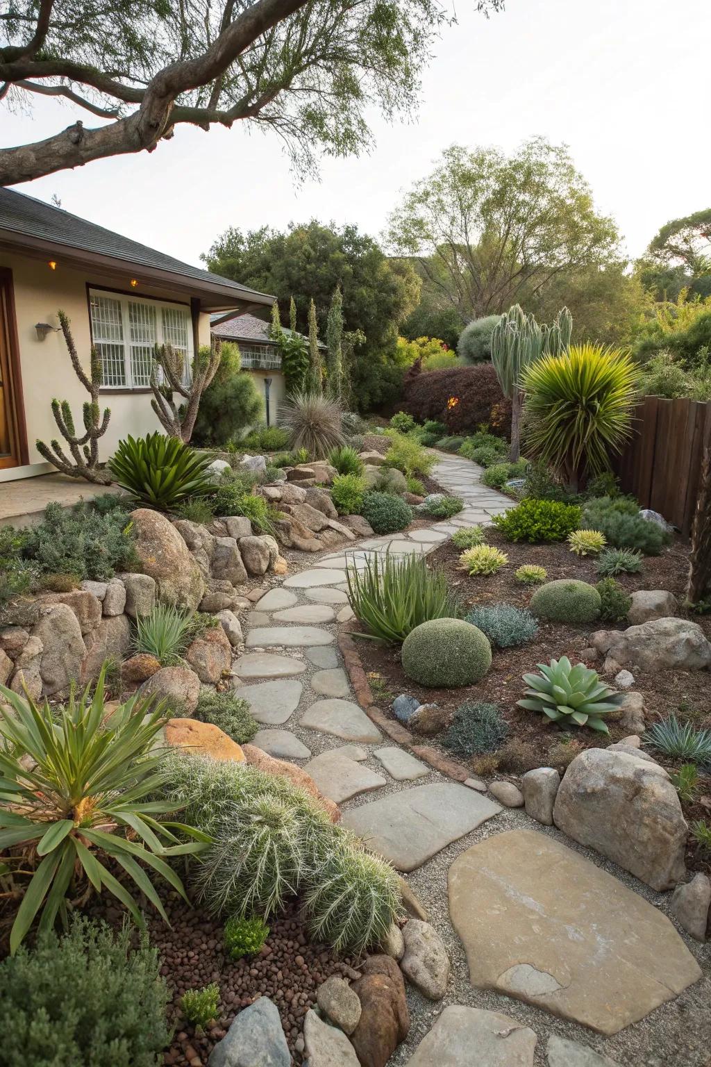 Stone gardens introduce a hint of nature's charm to your backyard easement.