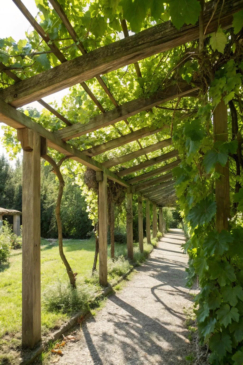 Trellises enhance both aesthetics and functionality in your vineyard.