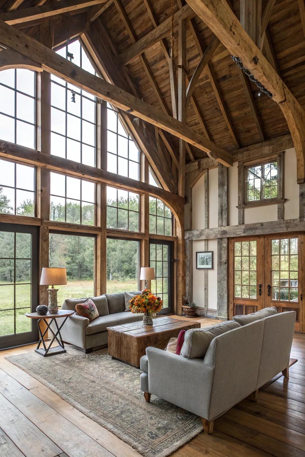 A country-style barn dwelling merges historical charm with today's comforts.