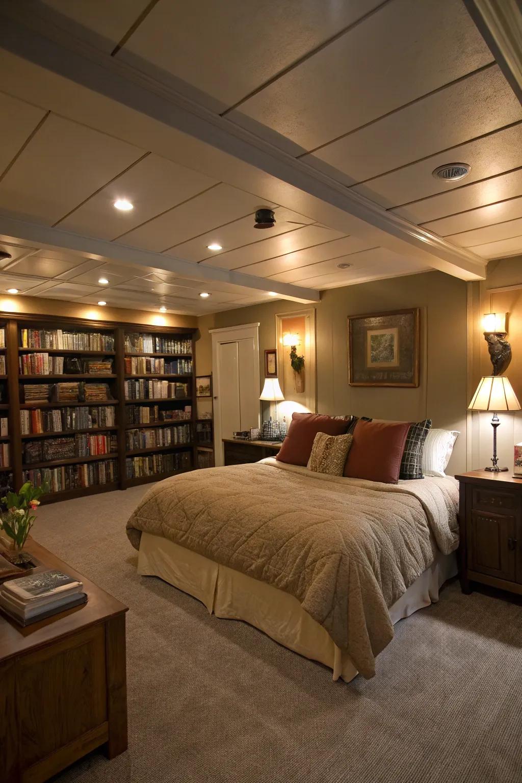 Establish an inviting and cozy setting with deliberate and layered lighting arrangements.