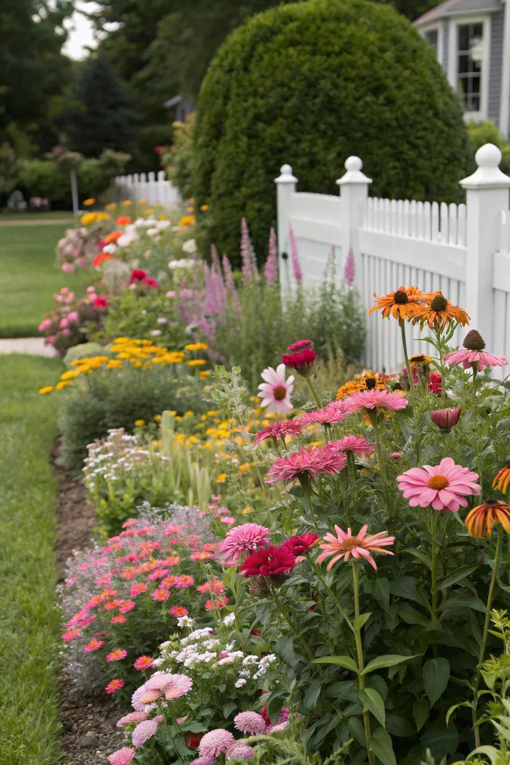 A colorful plant display showing off seasonal blooms.