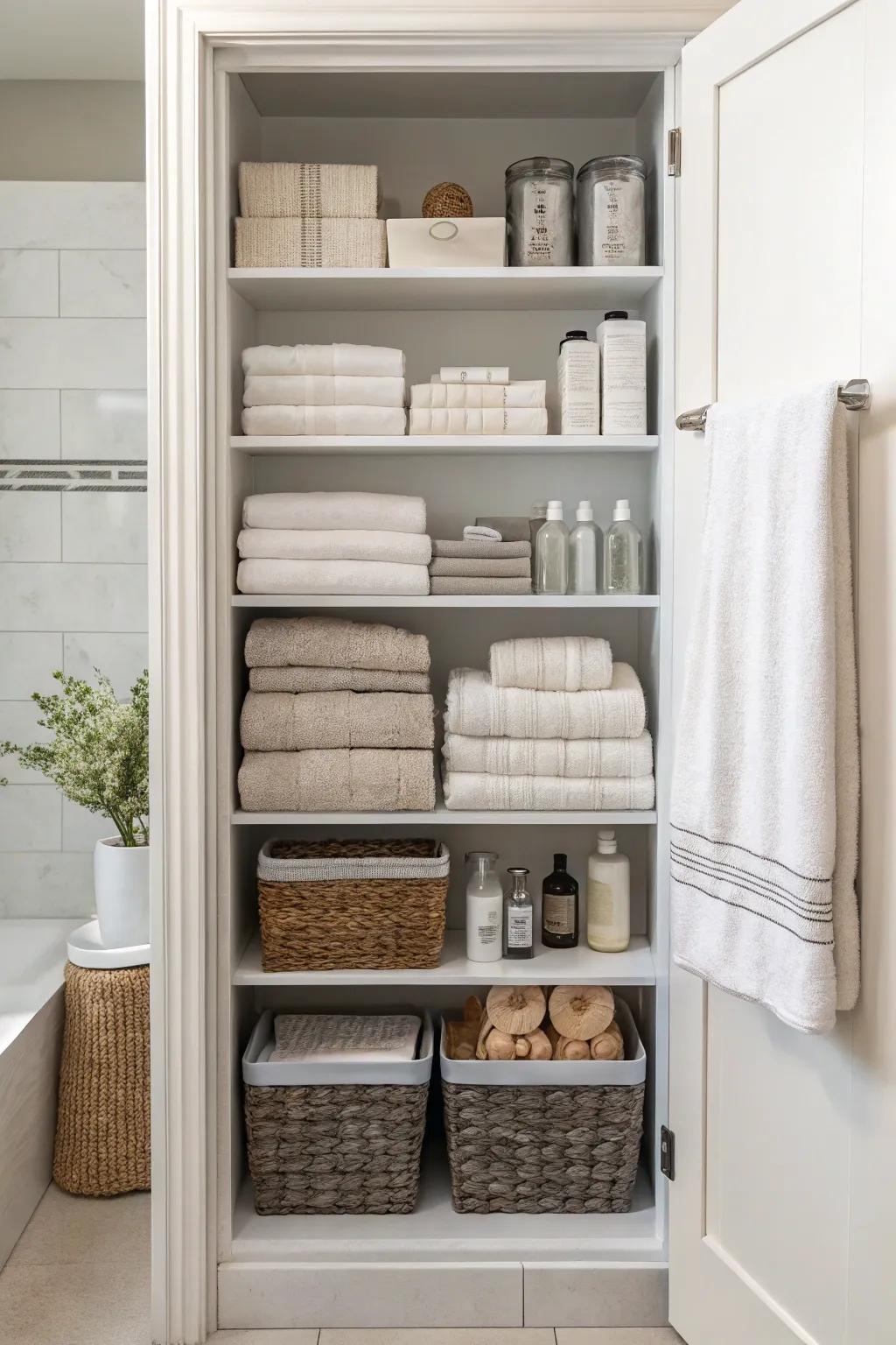 Make the most of height with adaptable shelving.