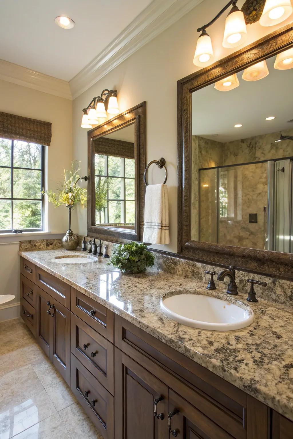Mineral countertops combine grace with long-lasting quality.