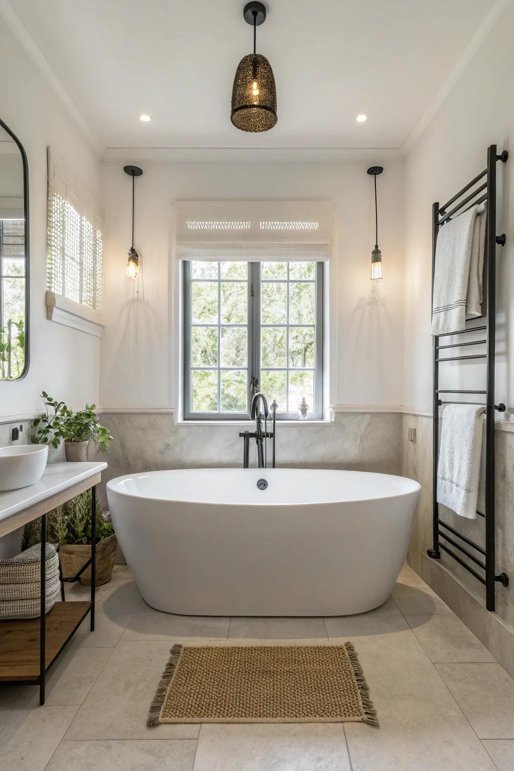 Freestanding bathtubs introduce an element of sophistication and opulence.