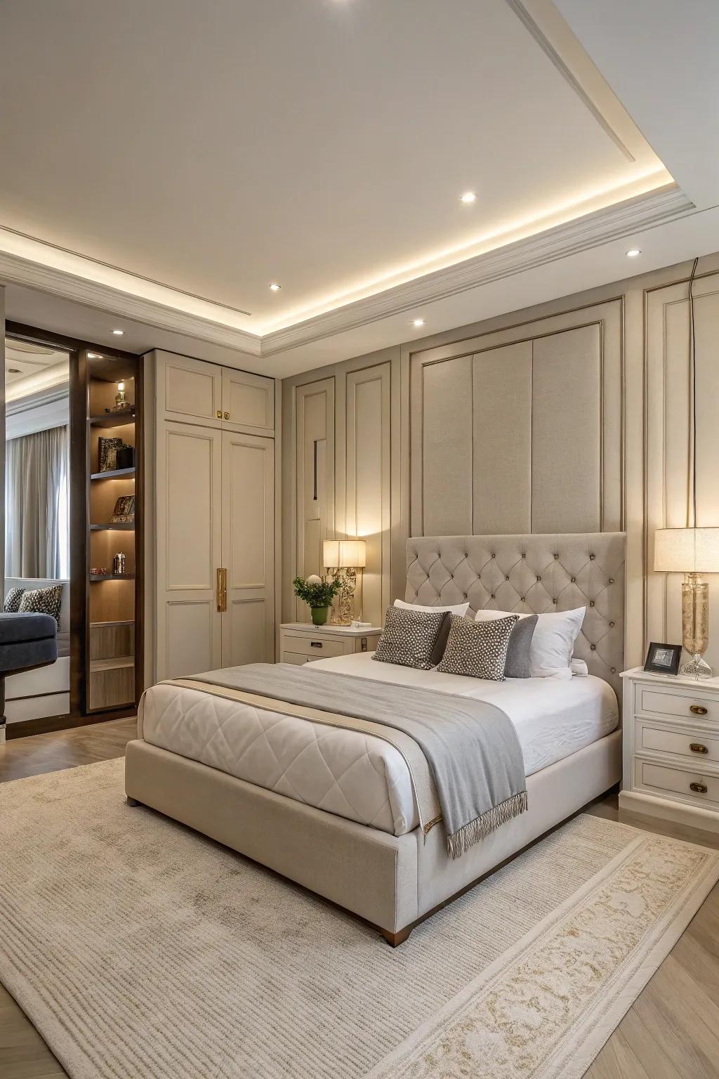 Smooth custom panels deliver a contemporary design around the bed's foundation.