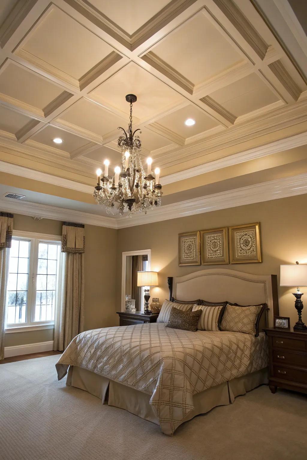 Infuse refinement with a coffered ceiling design.