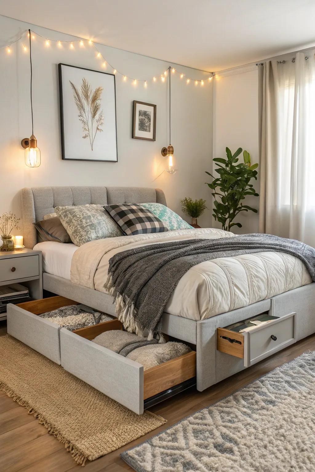 Improve your space with a raised bed that provides integrated storage.