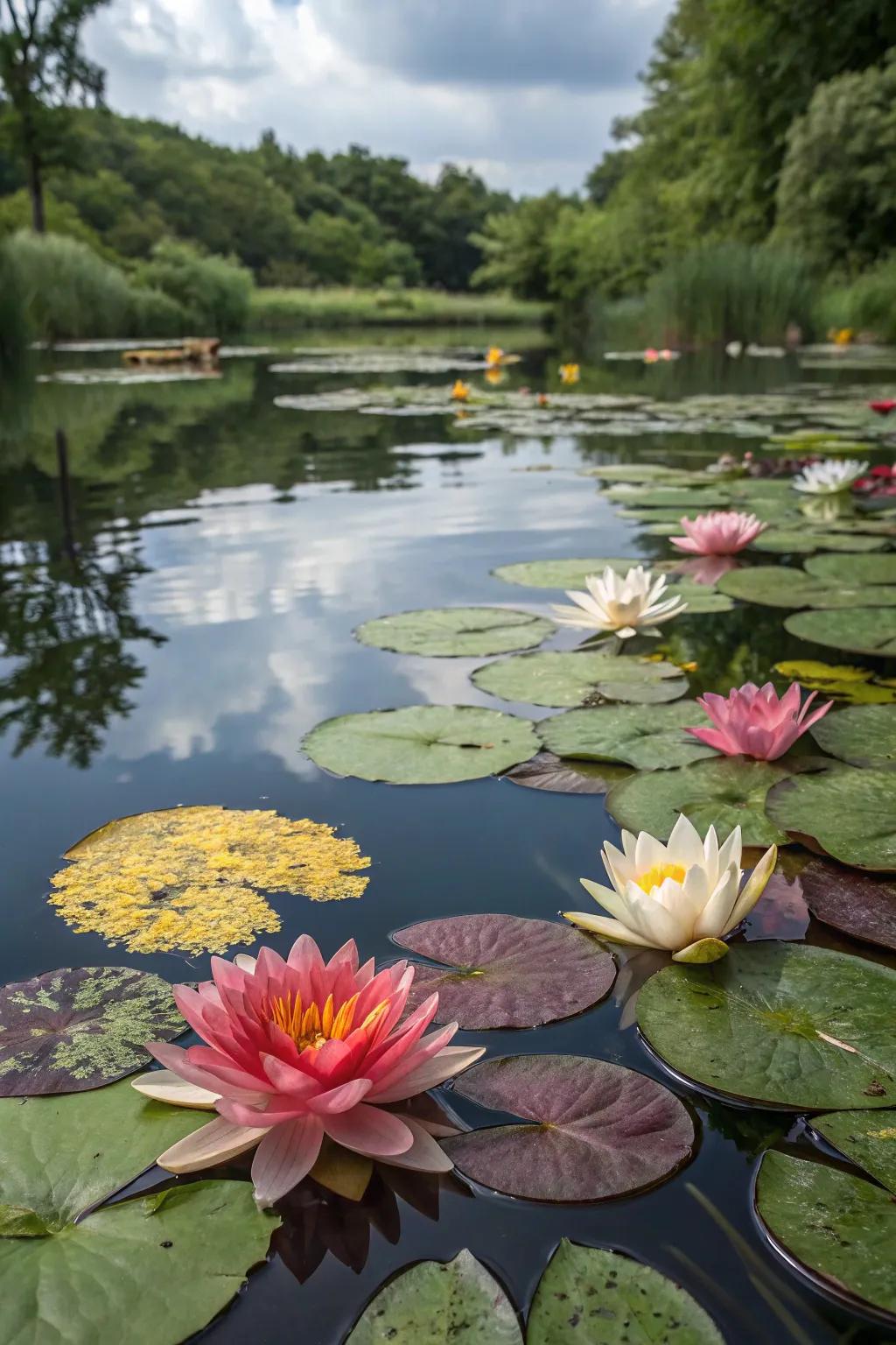 Pond lilies bring a sense of grace and peace to any pond area.
