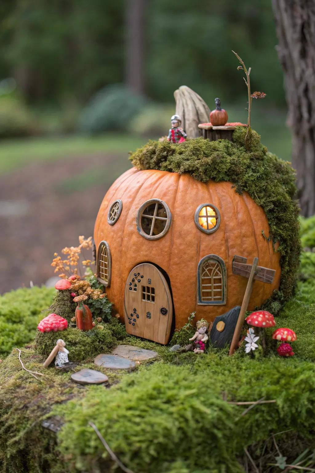 Craft a magical fairy house from a simple pumpkin.