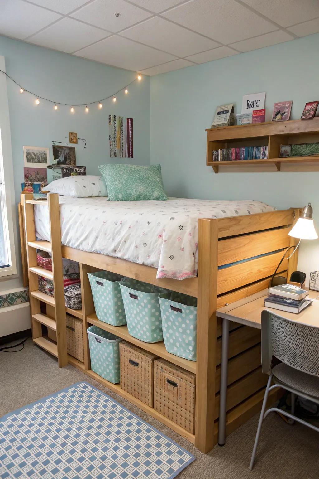 Maximize space with under-bed storage solutions.