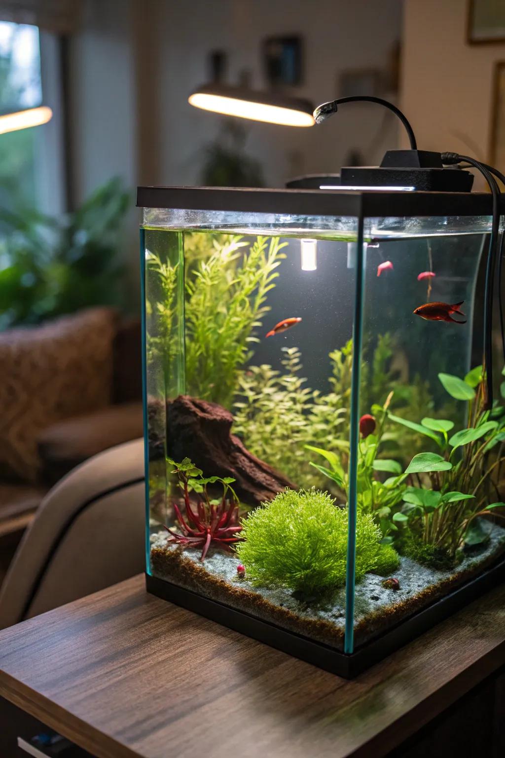 Craft a vibrant sanctuary using living flora for your betta.