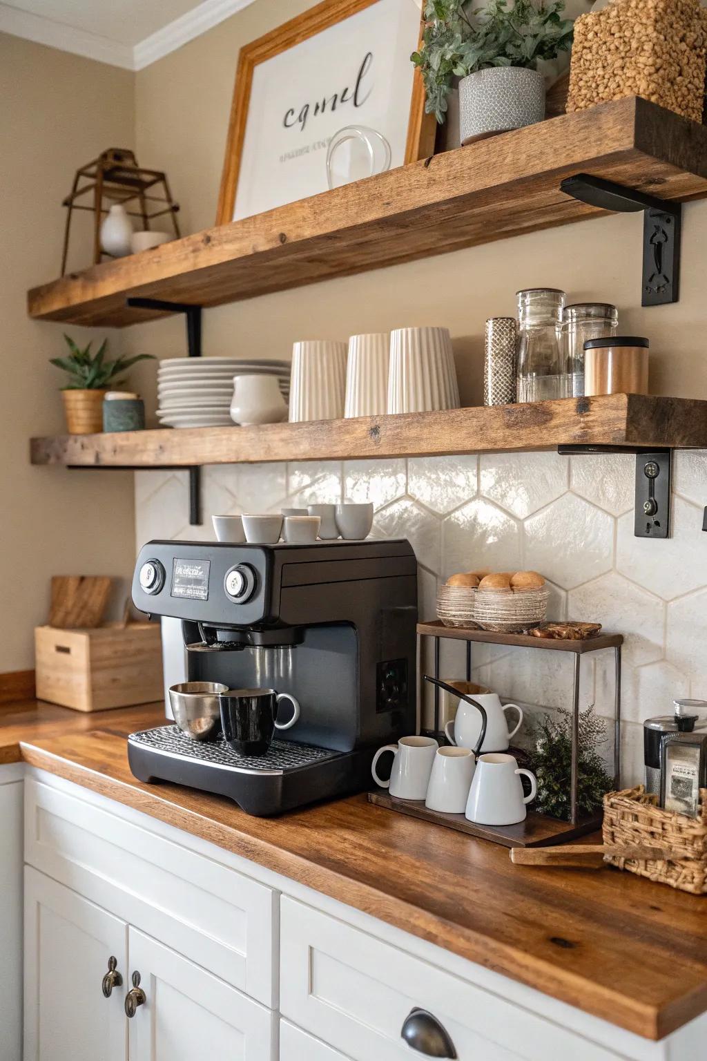 Revolutionize your mornings with an elegant coffee station.