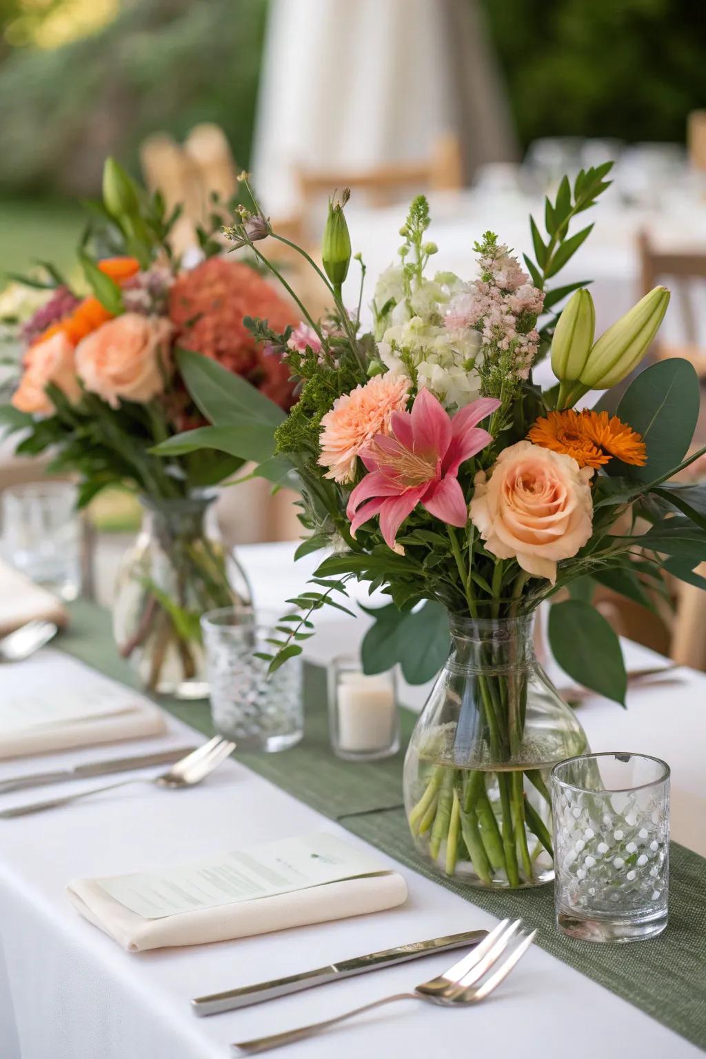 Elegant floral arrangements bring a classic touch of beauty to any celebration.