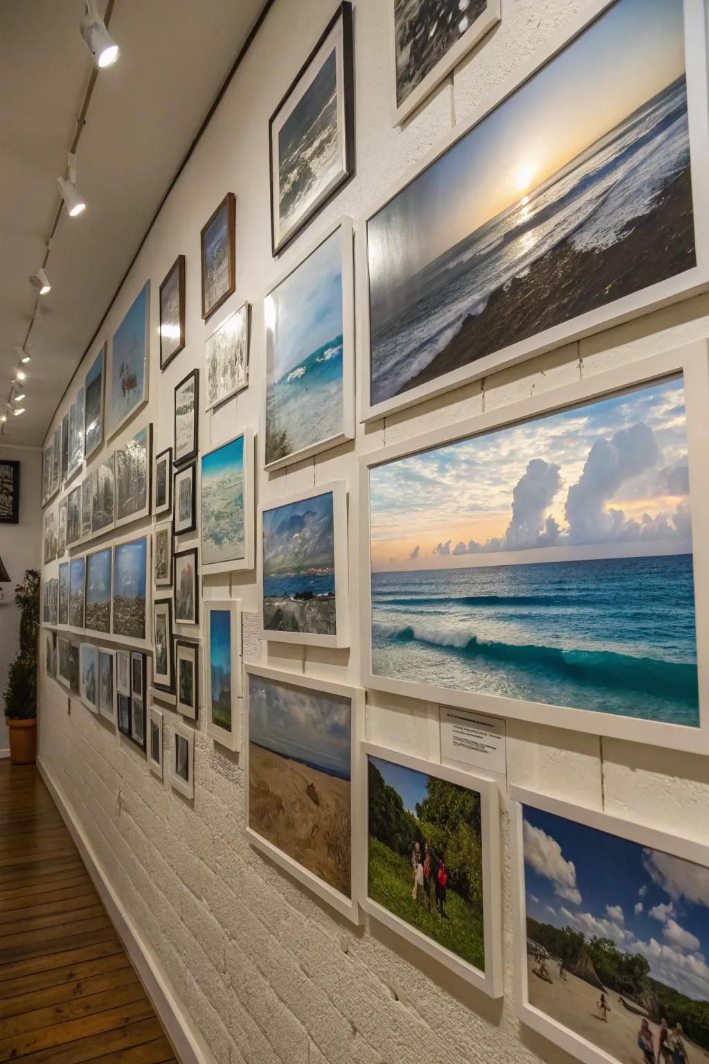 Develop a custom and expansive ambiance using a blue-inspired photo collage.