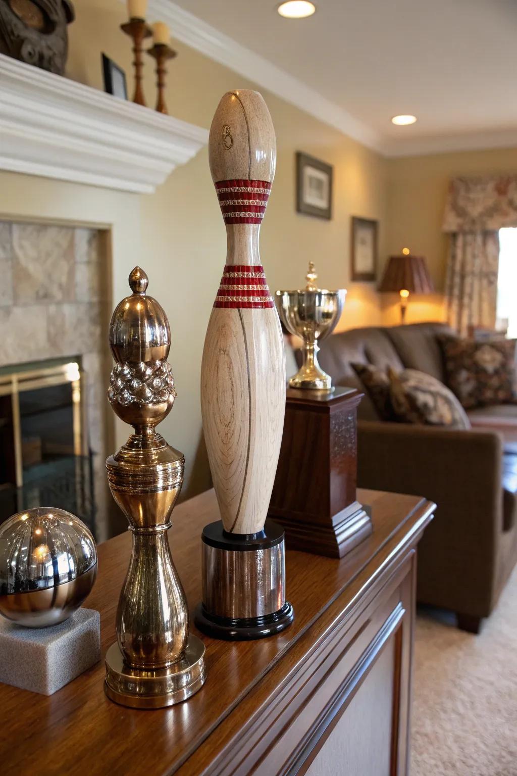 A classic bowling pin trophy brings back memories.