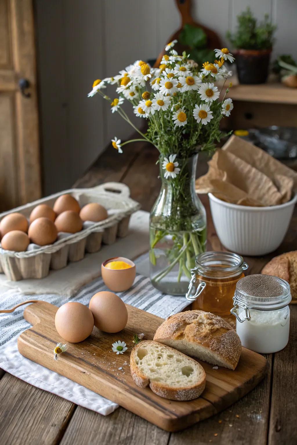 Experience rustic charm with a farmhouse breakfast.
