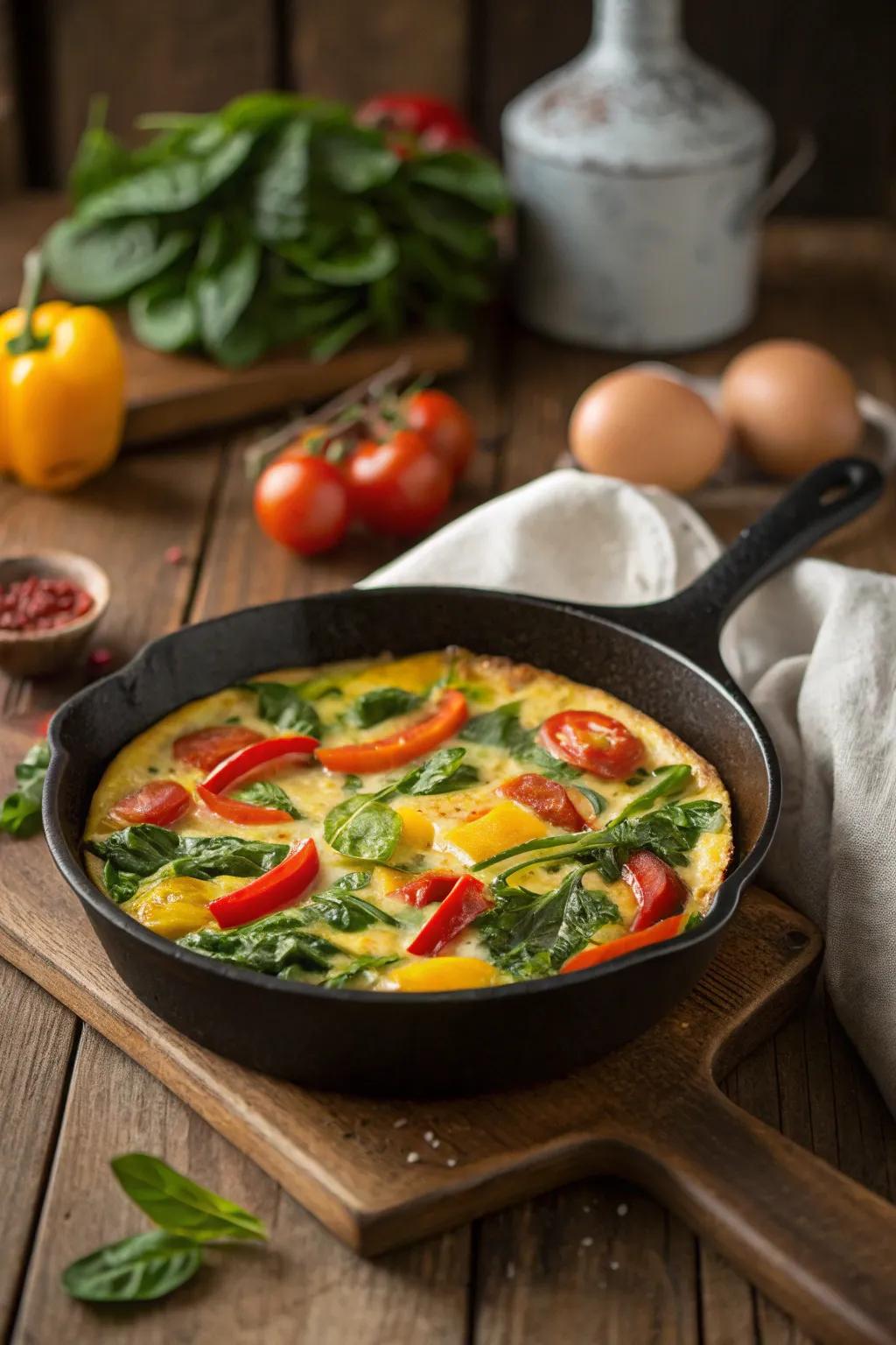 A filling vegetable frittata, a fantastic option for a wholesome breakfast.