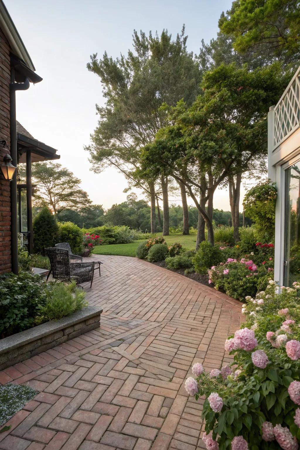 The classic zigzag design introduces sophistication to any outdoor setting.