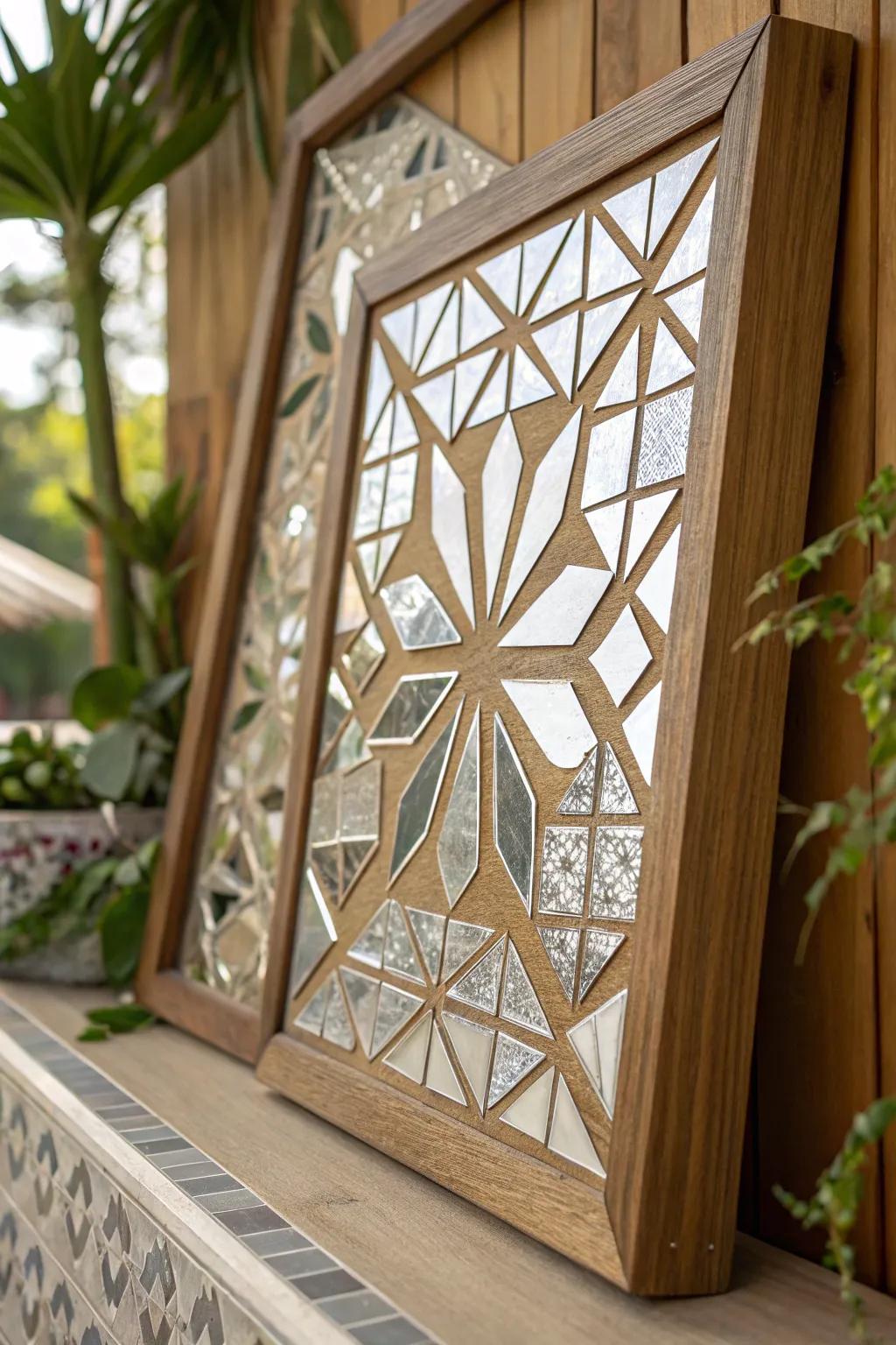 A stunning mosaic created from repurposed mirror shards.