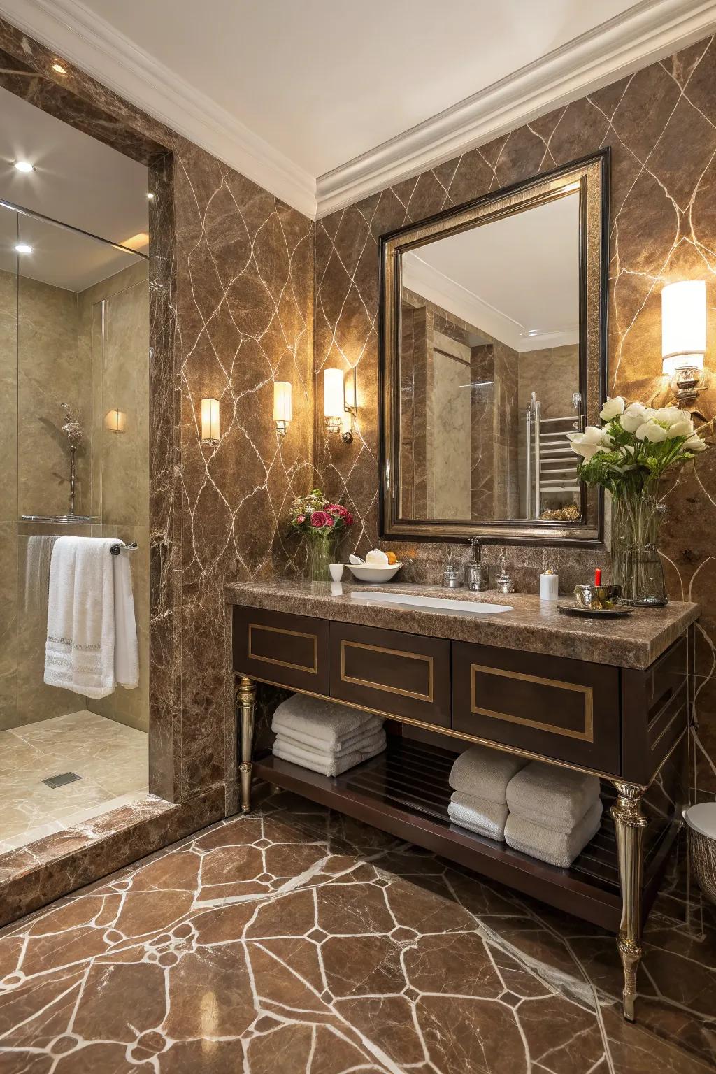 Enhance your bathroom with the sumptuous appearance of marble.