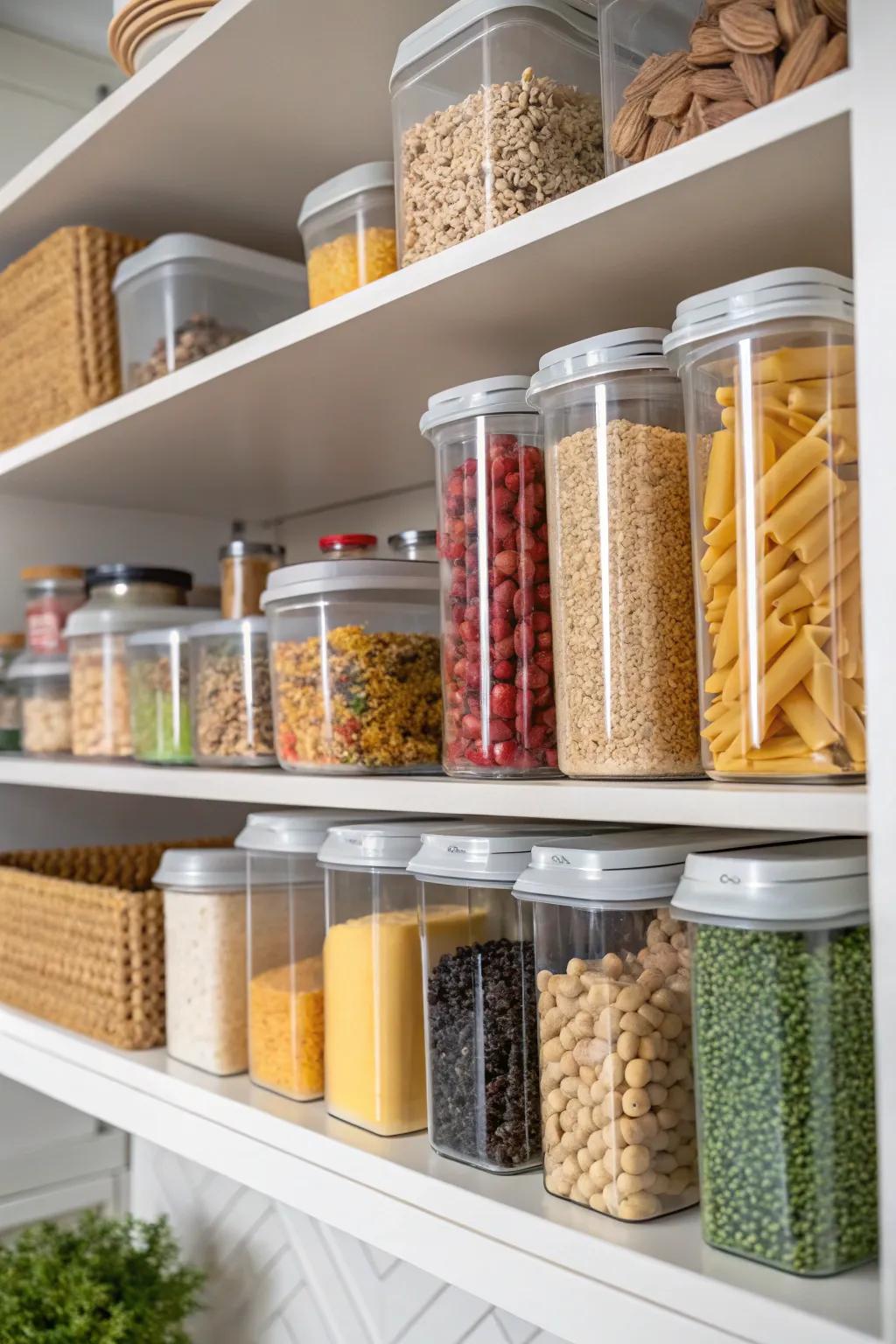 See-through containers simplify the identification of food items.