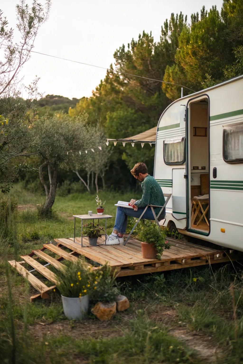 An adaptable plank platform offers flexibility and a rustic charm.