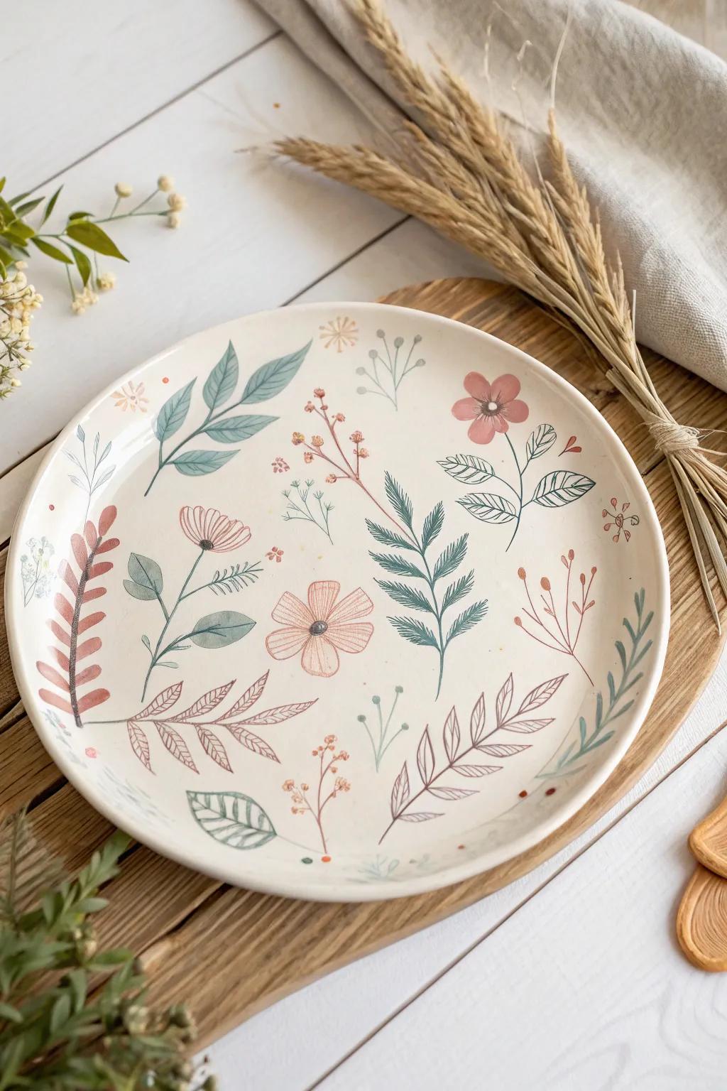 Welcome nature's timeless appeal with this bloom-patterned ceramic serving dish, where ease meets refinement.