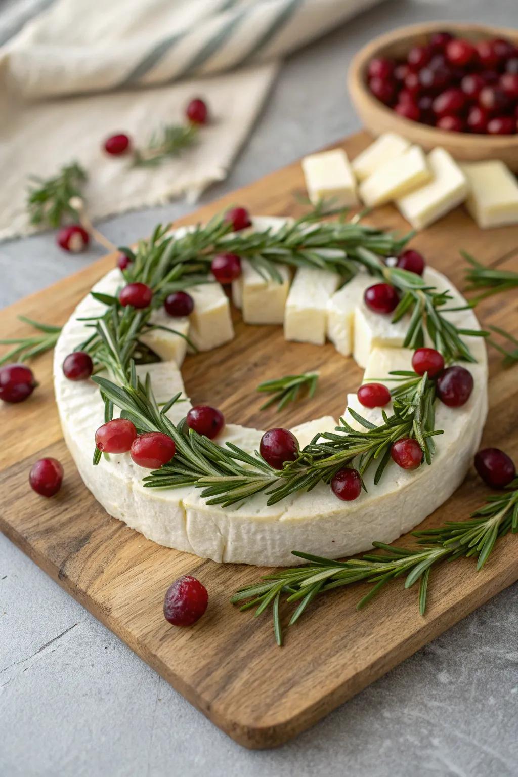 This cheese arrangement brings Christmas joy to any table.