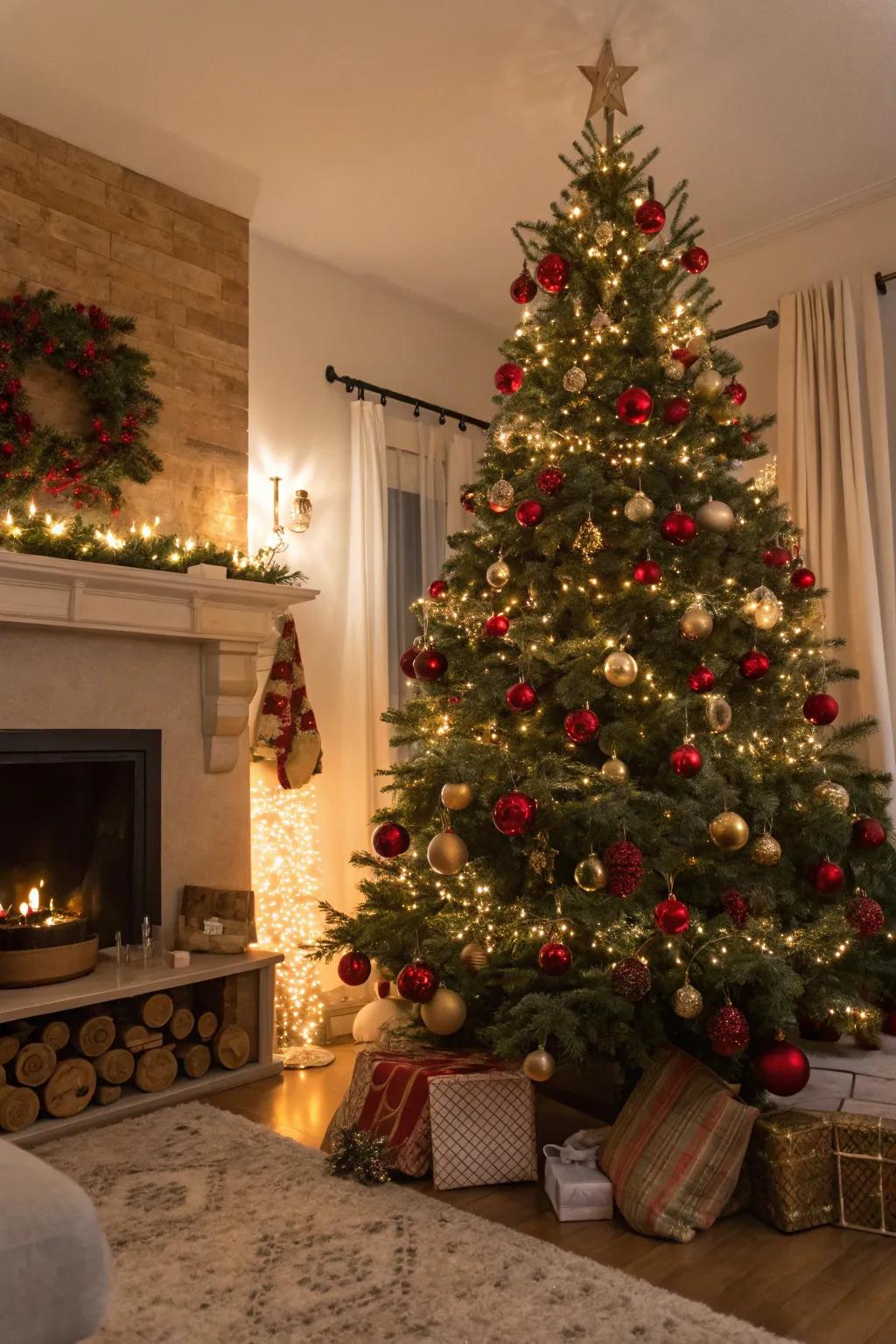 Traditional crimson and gold accents evoke enduring elegance.