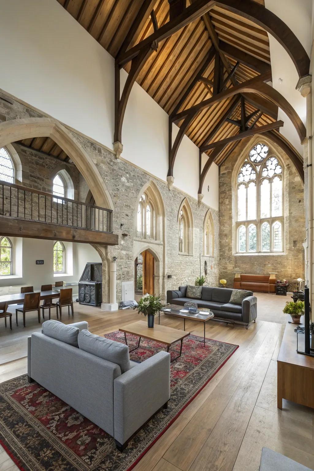 An open living space that mixes grandeur with comfort.