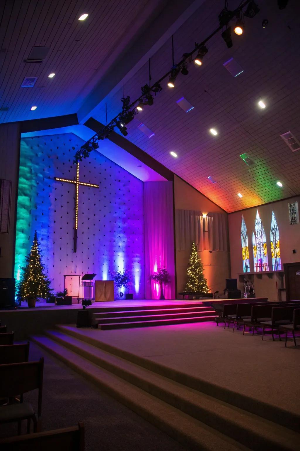 LED illumination provides a simple way to modify your church platform's ambiance.
