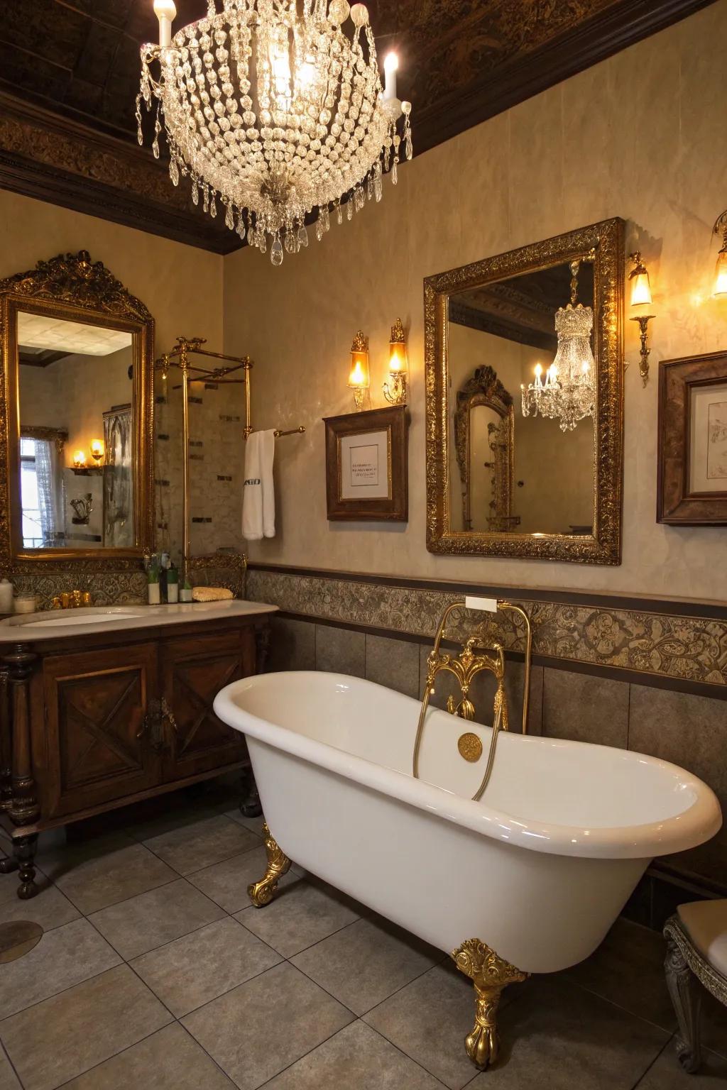 A nostalgically designed bathroom where each soak feels like a step back in time.