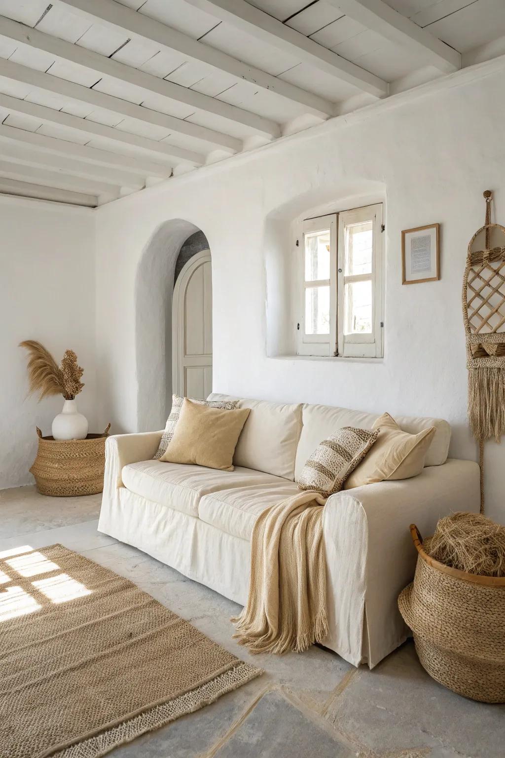 A neutral palette sets the foundation for a coastal-inspired elegance.