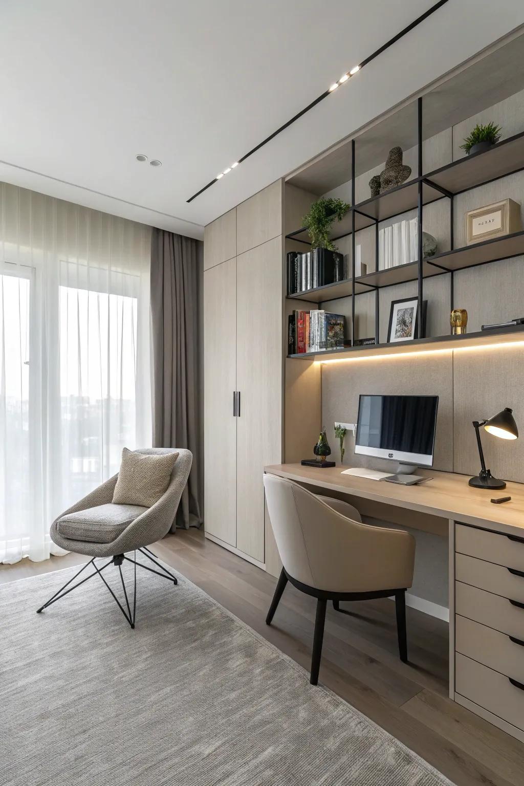 A minimalist office design, perfect for enhancing attention and clarity.