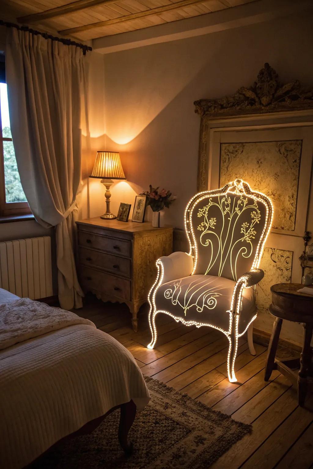 Showcase your beloved items with illuminated shapes.