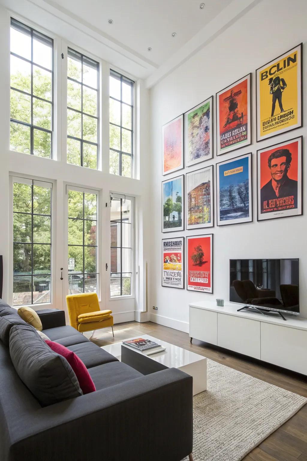 Bright posters can instantly liven up any space with vibrant energy.