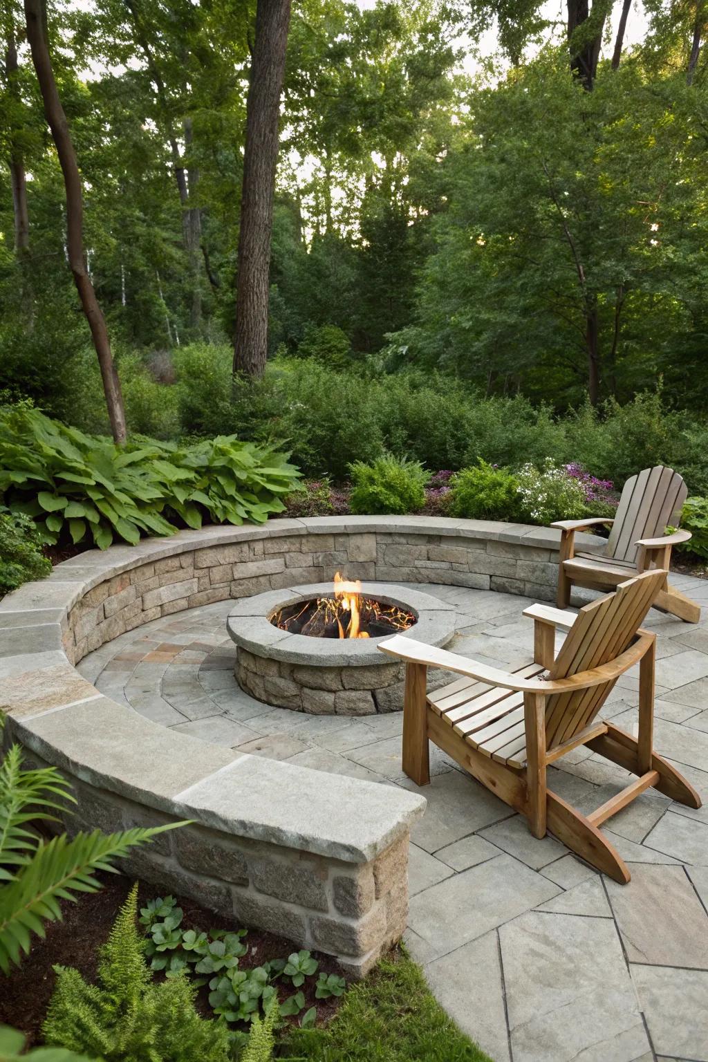 Fire pits with stone circles introduce an organic, enduring charm to any outside area.