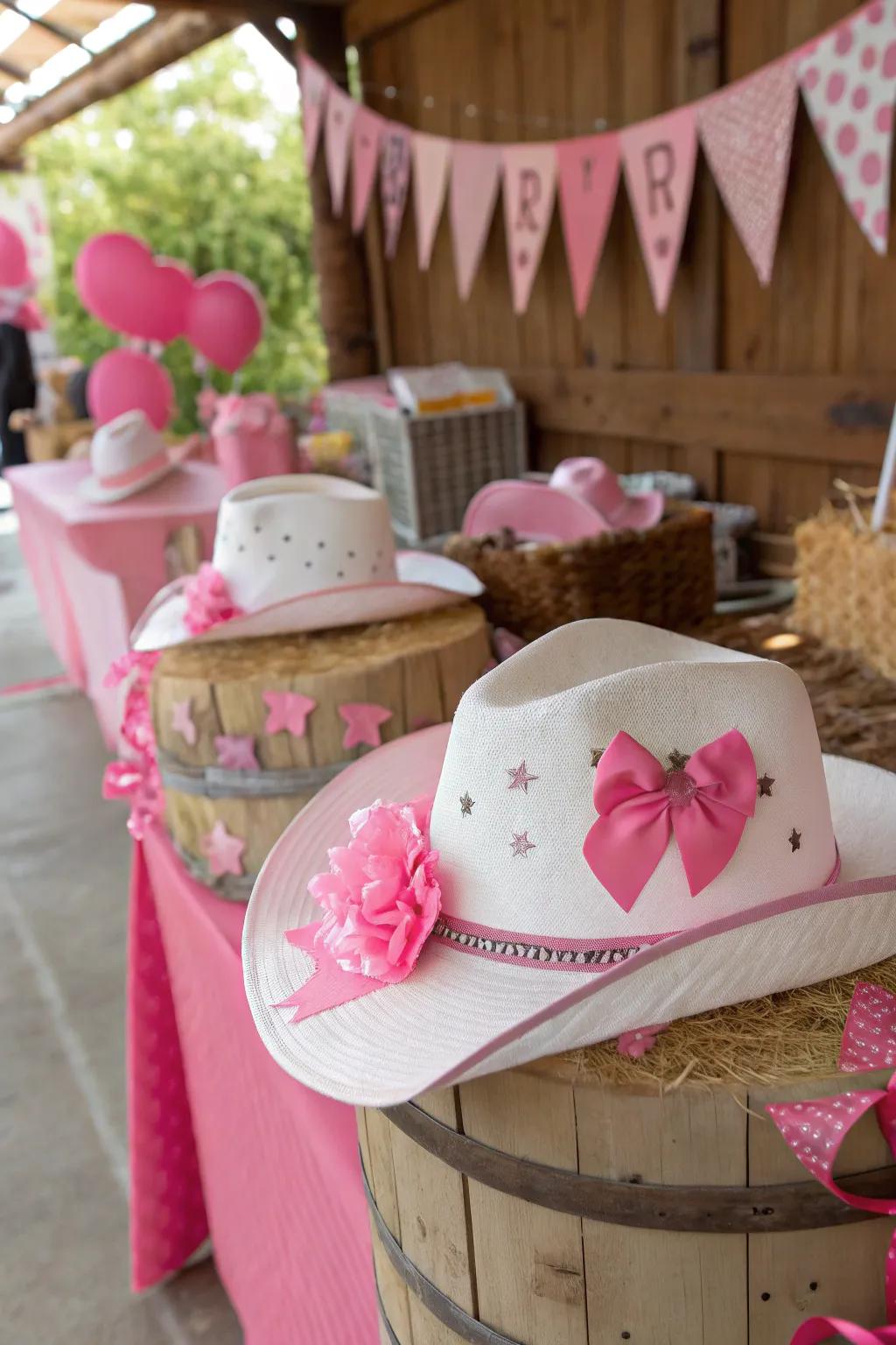 Unite pink shades with traditional cowboy elements for a burst of fun.