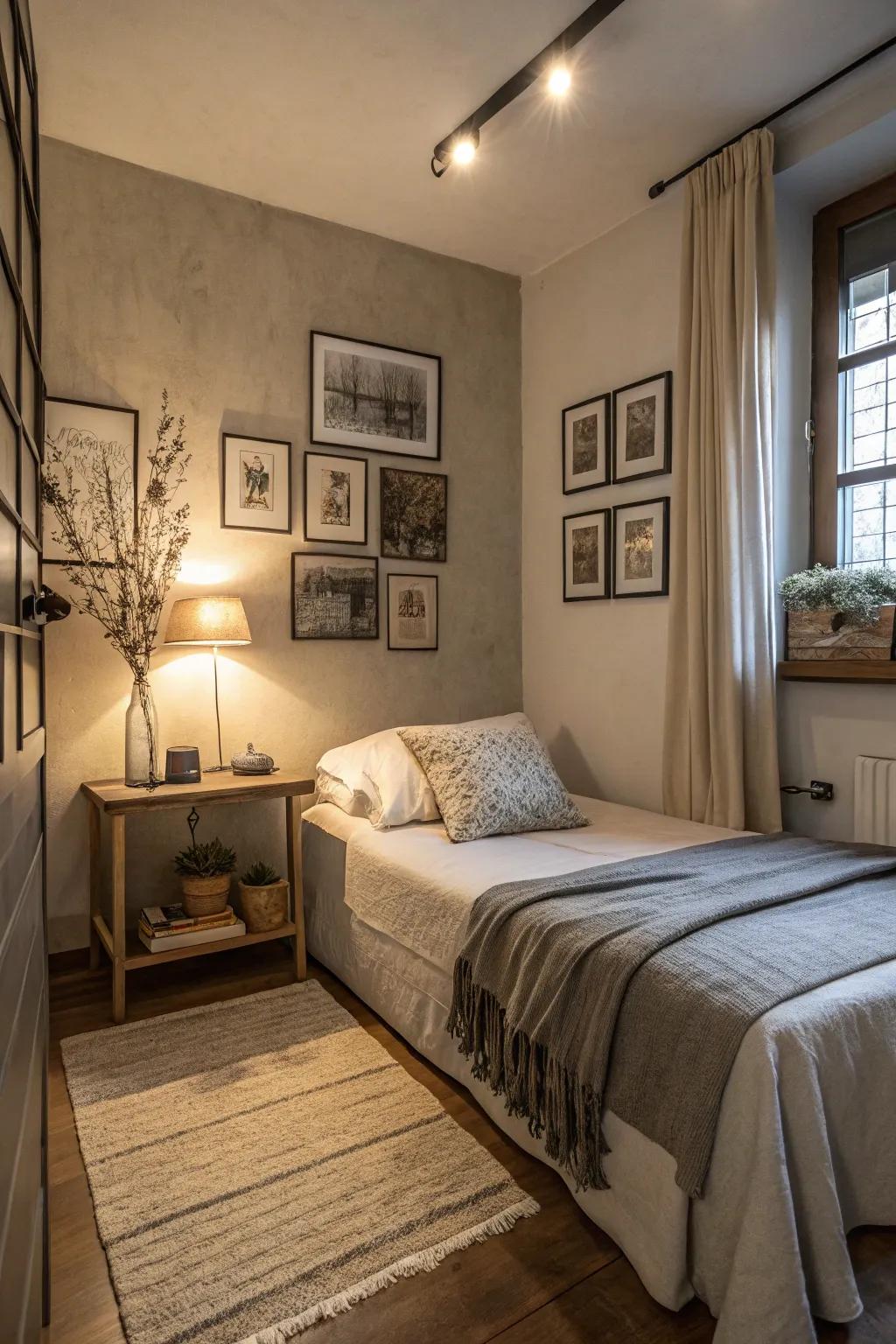 Soft hues create a peaceful setting in comfy, modern small bedrooms.